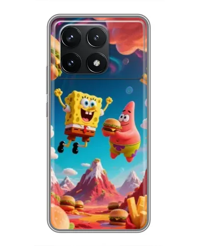 Чехол для Xiaomi POCO F6 Pro с картинкой «Космический фастфуд»