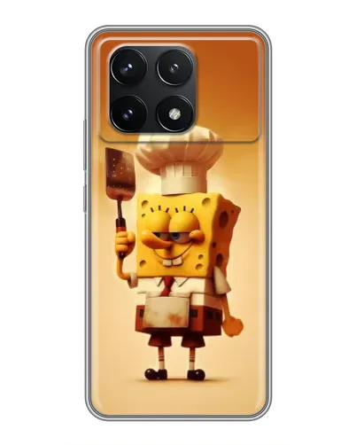 Чехол для Xiaomi POCO F6 Pro с картинкой «Губка Боб повар»