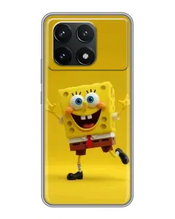 Чехол для Xiaomi POCO F6 Pro с картинкой «Позитивный Губка Боб»