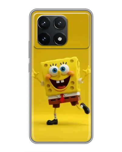Чехол для Xiaomi POCO F6 Pro с картинкой «Позитивный Губка Боб»