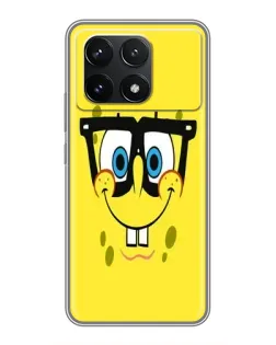 Чехол для Xiaomi POCO F6 Pro с картинкой «Минималистичный Спанч Боб»
