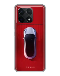 Чехол для Xiaomi POCO F6 Pro с картинкой «Tesla Top View»