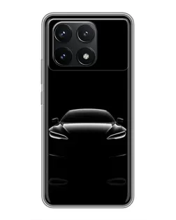 Чехол для Xiaomi POCO F6 Pro с картинкой «Силуэт Tesla Night»