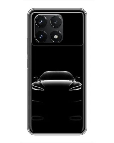 Чехол для Xiaomi POCO F6 Pro с картинкой «Силуэт Tesla Night»