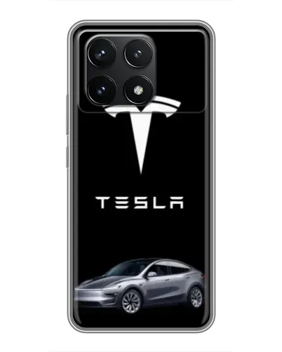 Чехол для Xiaomi POCO F6 Pro с картинкой «Tesla Model Y»