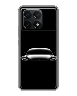Чехол для Xiaomi POCO F6 Pro с картинкой «Фары Tesla Night»