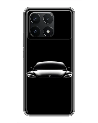 Чехол для Xiaomi POCO F6 Pro с картинкой «Фары Tesla Night»