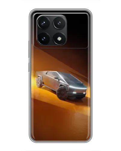 Чехол для Xiaomi POCO F6 Pro с картинкой «Cybertruck в пустыне»