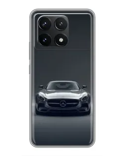 Чехол для Xiaomi POCO F6 Pro с картинкой «Mercedes на черном»
