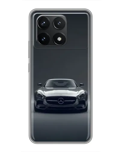 Чехол для Xiaomi POCO F6 Pro с картинкой «Mercedes на черном»