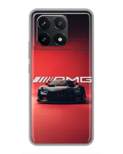 Чехол для Xiaomi POCO F6 Pro с картинкой «Mercedes AMG — красная линия»