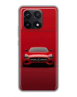 Чехол для Xiaomi POCO F6 Pro с картинкой «Красный Mercedes AMG»