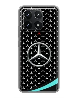 Чехол для Xiaomi POCO F6 Pro с картинкой «Mercedes — бирюзовый акцент»