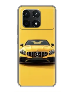 Чехол для Xiaomi POCO F6 Pro с картинкой «Желтый Mercedes GT»