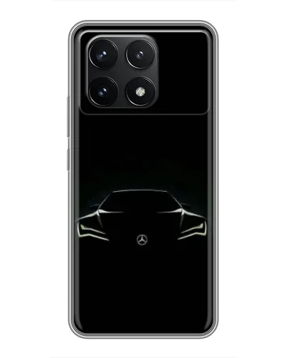 Чехол для Xiaomi POCO F6 Pro с картинкой «Mercedes — силуэт авто» Чехол для Xiaomi POCO F6 Pro с картинкой «Mercedes — силуэт авто»