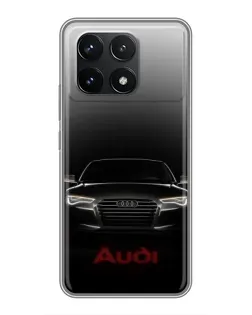 Чехол для Xiaomi POCO F6 Pro с картинкой «Audi — градиентный контур» Чехол для Xiaomi POCO F6 Pro с картинкой «Audi — градиентный контур»