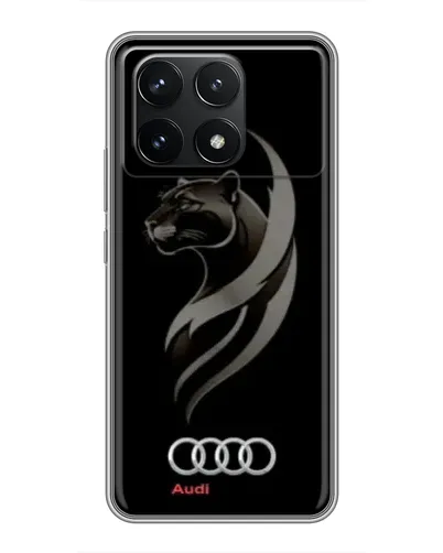 Чехол для Xiaomi POCO F6 Pro с картинкой «Графика — пантера и Audi»