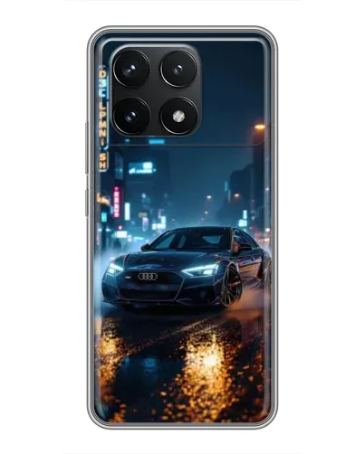 Чехол для Xiaomi POCO F6 Pro с картинкой «Ночной город и Audi»