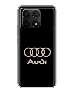 Чехол для Xiaomi POCO F6 Pro с картинкой «Audi — золотой логотип» Чехол для Xiaomi POCO F6 Pro с картинкой «Audi — золотой логотип»
