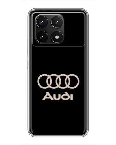 Чехол для Xiaomi POCO F6 Pro с картинкой «Audi — золотой логотип»