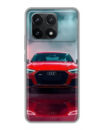 Чехол для Xiaomi POCO F6 Pro с картинкой «Audi RS — красный стиль»