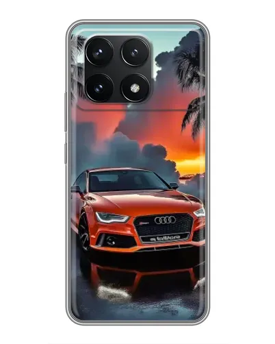 Чехол для Xiaomi POCO F6 Pro с картинкой «Audi — закат»