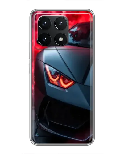 Чехол для Xiaomi POCO F6 Pro с картинкой «Lamborghini красное сияние»