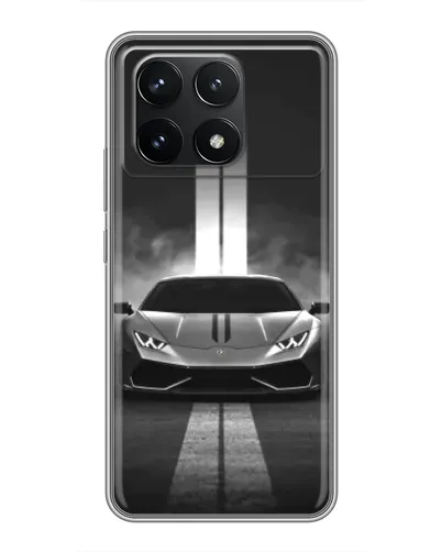 Чехол для Xiaomi POCO F6 Pro с картинкой «Lamborghini симметрия дорог»