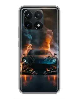 Чехол для Xiaomi POCO F6 Pro с картинкой «Lamborghini дымная эстетика»