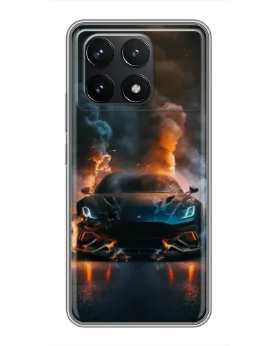 Чехол для Xiaomi POCO F6 Pro с картинкой «Lamborghini дымная эстетика»