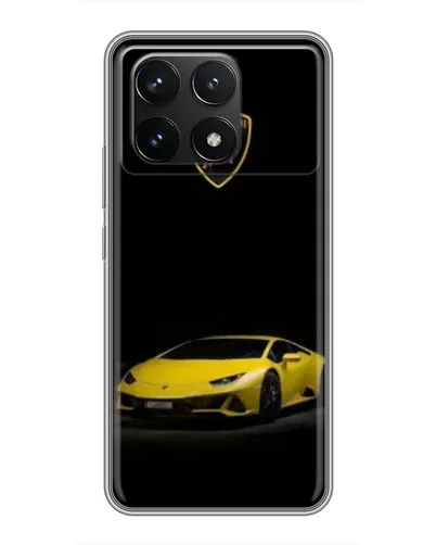 Чехол для Xiaomi POCO F6 Pro с картинкой «Lamborghini желтый акцент»