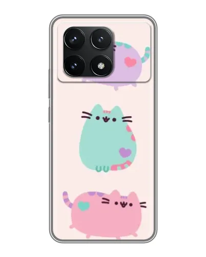 Чехол для Xiaomi POCO F6 Pro с картинкой «Pusheen трио» Чехол для Xiaomi POCO F6 Pro с картинкой «Pusheen трио»