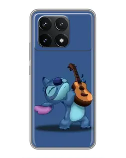 Чехол для Xiaomi POCO F6 Pro с картинкой «Стич с укулеле»