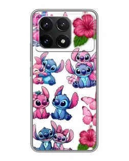 Чехол для Xiaomi POCO F6 Pro с картинкой «Стикеры Stitch и Angel»