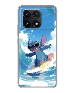 Чехол для Xiaomi POCO F6 Pro с картинкой «Стич на волне»