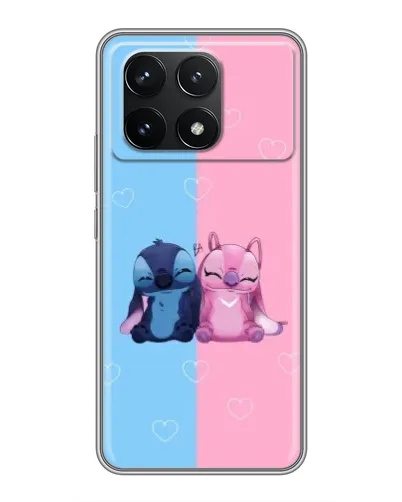 Чехол для Xiaomi POCO F6 Pro с картинкой «Stitch и Angel Love»