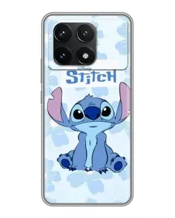 Чехол для Xiaomi POCO F6 Pro с картинкой «Stitch среди цветов»