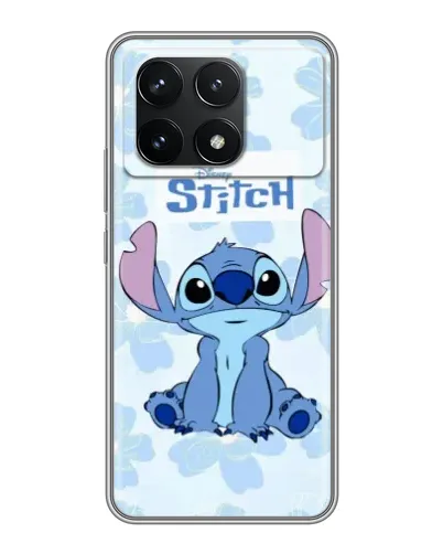 Чехол для Xiaomi POCO F6 Pro с картинкой «Stitch среди цветов»
