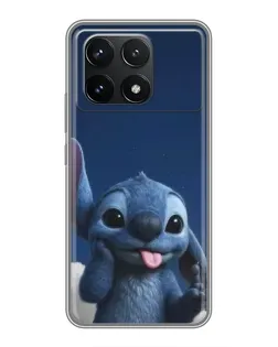 Чехол для Xiaomi POCO F6 Pro с картинкой «Стич в облаках»