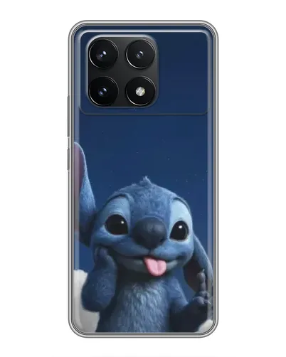 Чехол для Xiaomi POCO F6 Pro с картинкой «Стич в облаках»