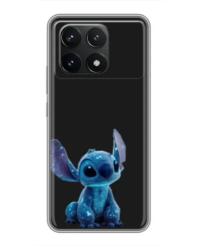 Чехол для Xiaomi POCO F6 Pro с картинкой «Стич на черном»