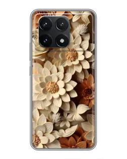 Чохол для Xiaomi POCO F6 Pro з картинкою «Бежевий флористичний декор» Чохол для Xiaomi POCO F6 Pro з картинкою «Бежевий флористичний декор»