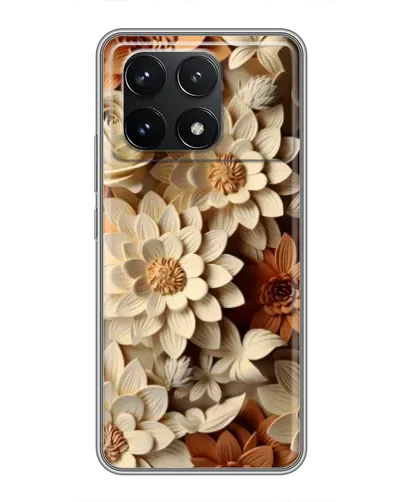 Чехол для Xiaomi POCO F6 Pro с картинкой «Бежевый флористический декор» Чехол для Xiaomi POCO F6 Pro с картинкой «Бежевый флористический декор»