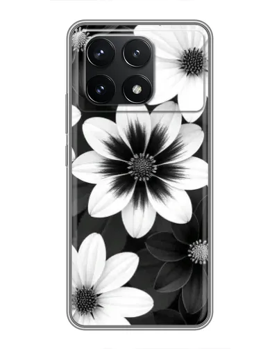 Чехол для Xiaomi POCO F6 Pro с картинкой «Монохромные астры» Чехол для Xiaomi POCO F6 Pro с картинкой «Монохромные астры»