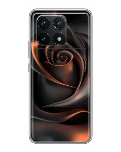 Чехол для Xiaomi POCO F6 Pro с картинкой «Шелковая черная роза» Чехол для Xiaomi POCO F6 Pro с картинкой «Шелковая черная роза»