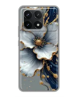 Чохол для Xiaomi POCO F6 Pro з картинкою «Біла квітка та золотий флюїд» Чохол для Xiaomi POCO F6 Pro з картинкою «Біла квітка та золотий флюїд»