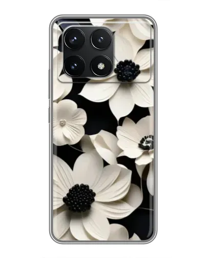 Чехол для Xiaomi POCO F6 Pro с картинкой «Объемные белые цветы» Чехол для Xiaomi POCO F6 Pro с картинкой «Объемные белые цветы»