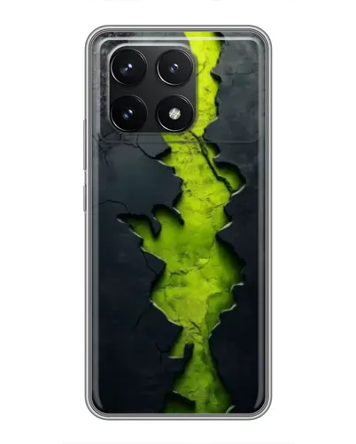 Чехол для Xiaomi POCO F6 Pro с картинкой «Салатовый разлом скалы»
