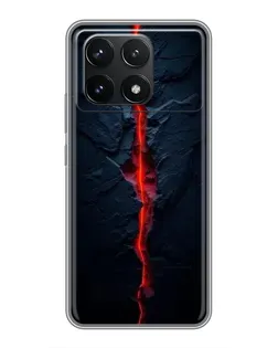 Чехол для Xiaomi POCO F6 Pro с картинкой «Kрасная лавовая трещина»