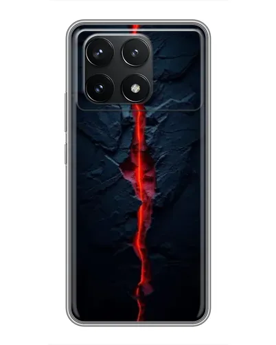 Чехол для Xiaomi POCO F6 Pro с картинкой «Kрасная лавовая трещина»